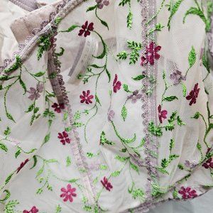 Pink Floral Lace with Leaves Adore Me Women's Bra 44G Like New